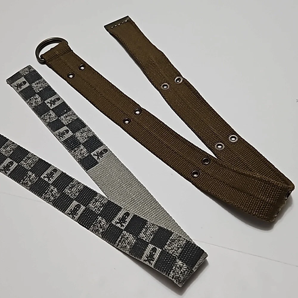 Boy's Adjustable Belts Strong Cloth Tweed Brown & Army Green Size 6/8 #B-40